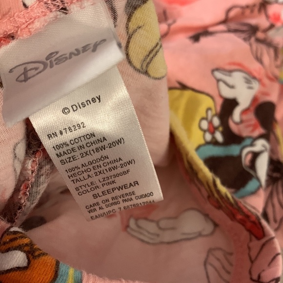 2X Disney 100% cotton Hawaiian tropical Minnie Mouse hula pajama capris pants - Picture 3 of 3